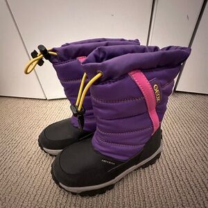 Geox Kids Amphibiox Waterproof Winter Snow Boots Purple Pink | US 11 EU 28